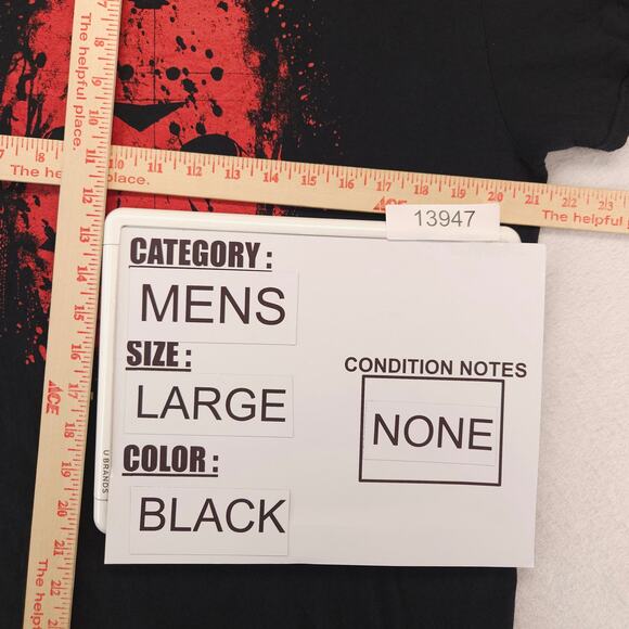 Friday the 13th Movie Crew Neck Short Sleeve Graphic T Shirt Mens Size L Black - Picture 7 of 9